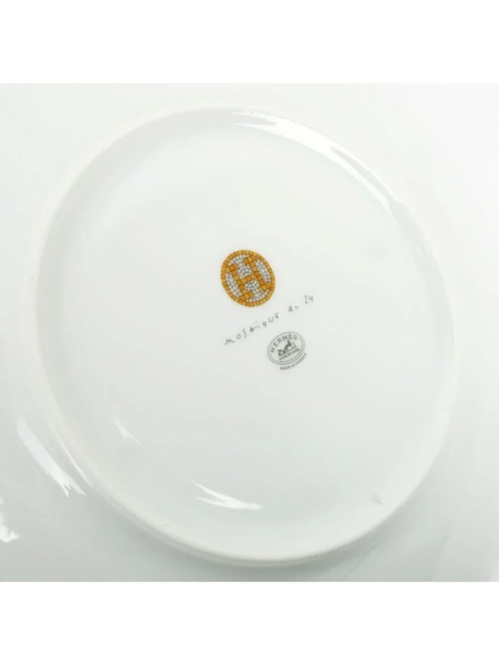 Hermes Dessert Plate Mosaic Vanquatre Gold Pottery Accessories